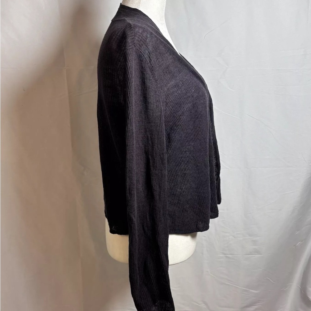 Eileen Fisher Womens Cropped Open Front Cardigan Quiet Luxury Preppy Office SZ S - Picture 3 of 6